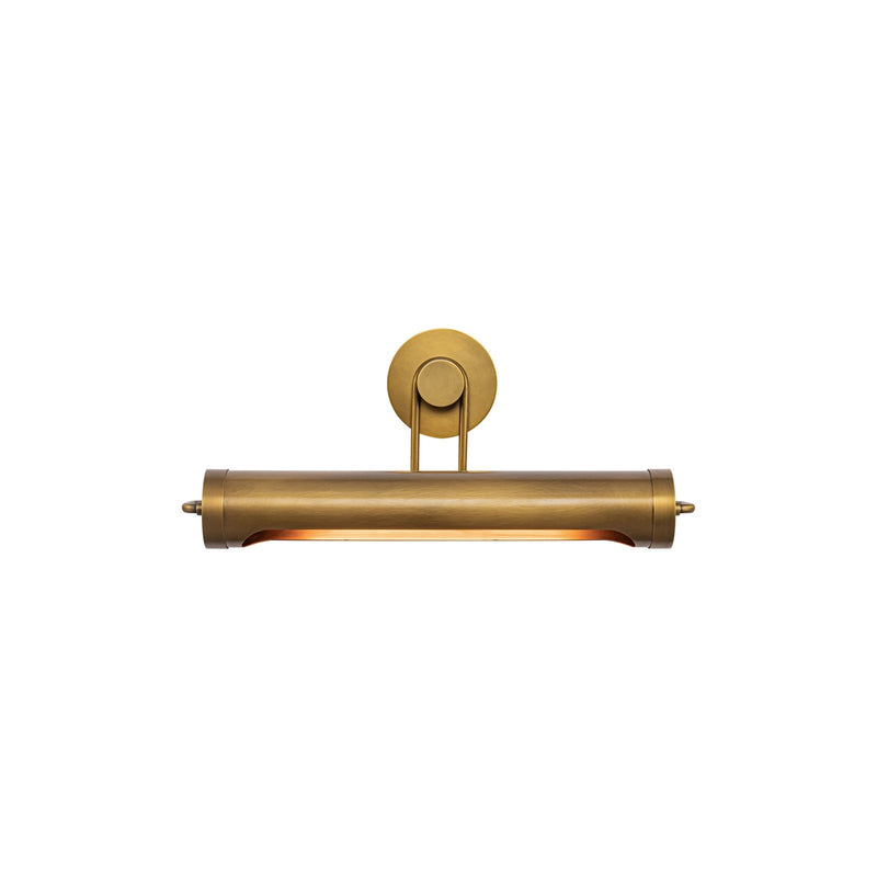 Alora Wynwood 20in 2-Light Picture Light | Industrial Vintage Brass Steel and Opal Glass | Art & Hallway Accent | Model PL355220VB