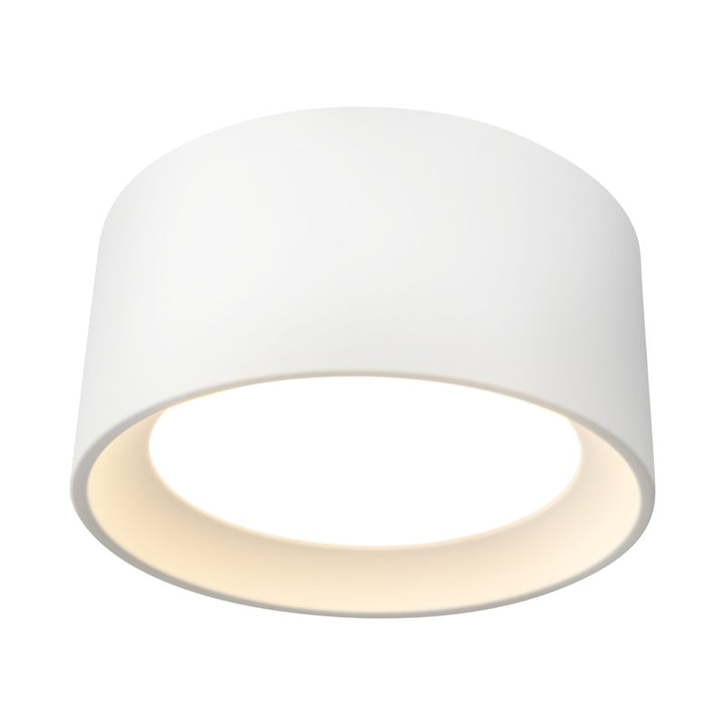 Kuzco Uma 7" White Dimmable LED Semi-Flush Mount, Whiteite