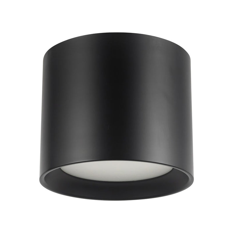 Kuzco Uma 7" Black Dimmable LED Semi-Flush Mount, Black