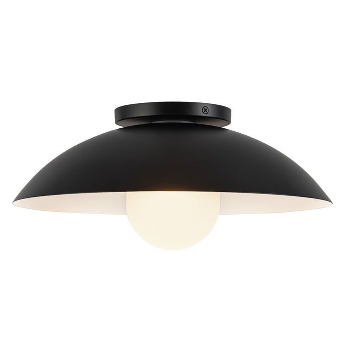 Kuzco Umbra 14" Blk Semi-Flush Mount, Blk/Opal Glass - SF10814-BK-OP