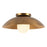 Kuzco Umbra 14" Brass Semi-Flush Mount, Vintage Brass/Opal Glass