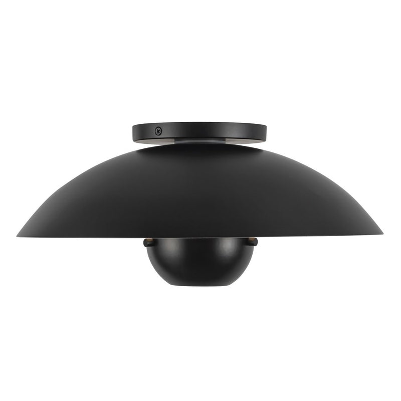Kuzco Umbra 14" Black Semi-Flush Mount, Black
