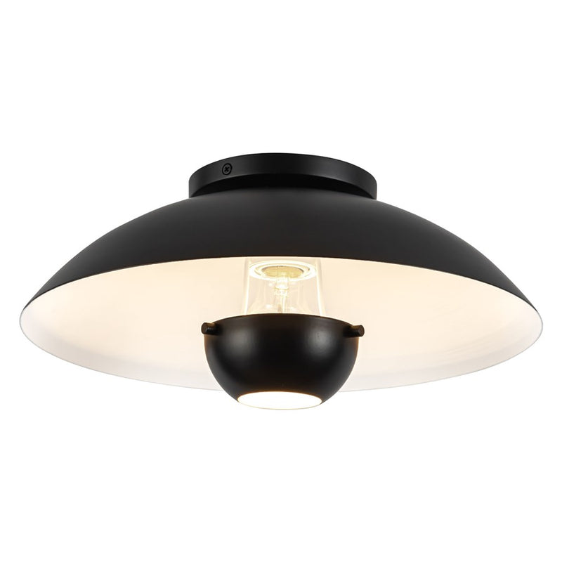 Kuzco Umbra 14" Black Semi-Flush Mount, Black
