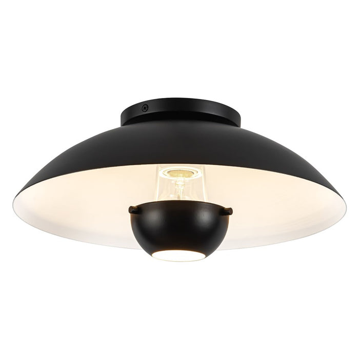 Kuzco Umbra 14" Black Semi-Flush Mount, Black