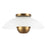 Kuzco Umbra 14" Brass Semi-Flush Mount, Opal Glass/Vintage Brass