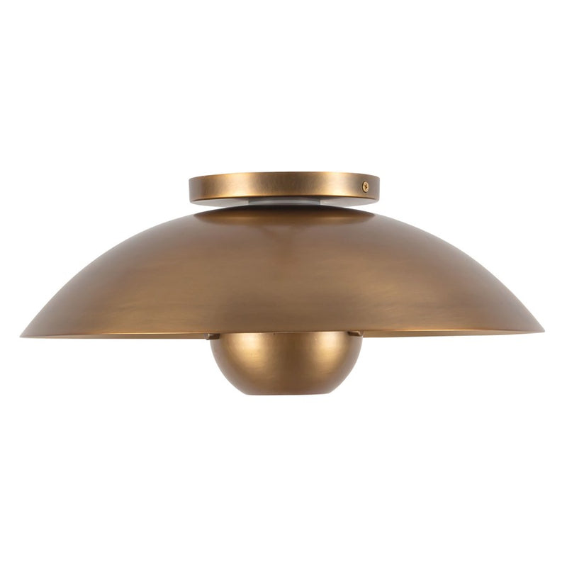 Kuzco Umbra 14" Brass Semi-Flush Mount, Vintage Brass