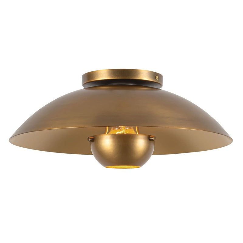 Kuzco Umbra 14" Brass Semi-Flush Mount, Vintage Brass