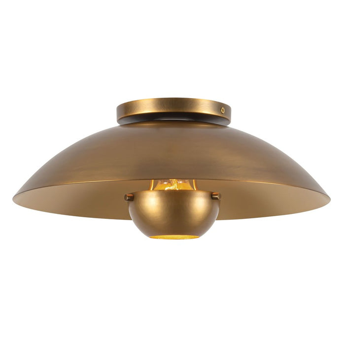 Kuzco Umbra 14" Brass Semi-Flush Mount, Vintage Brass