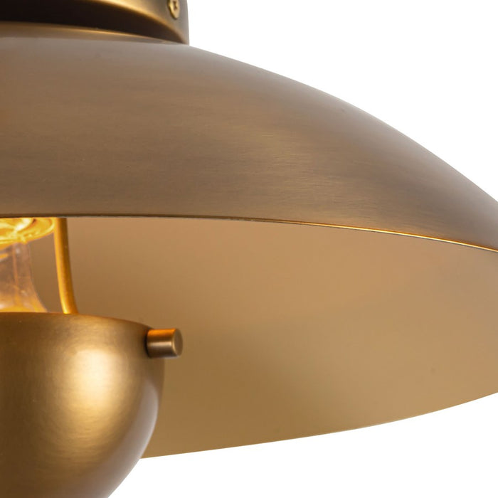 Kuzco Umbra 14" Brass Semi-Flush Mount, Vintage Brass