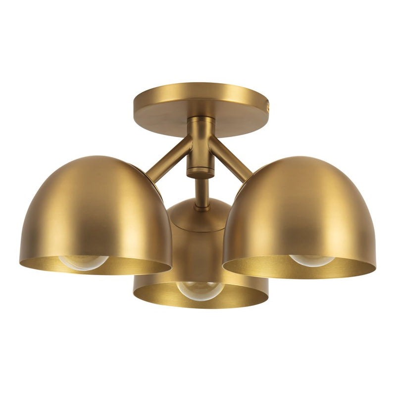 Kuzco Fosso 13" Gold Semi-Flush Mount, Brushed Gold