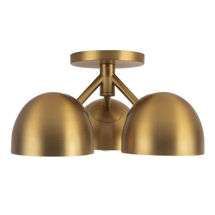 Kuzco Fosso 13" Gold Semi-Flush Mount, Brushed Gold