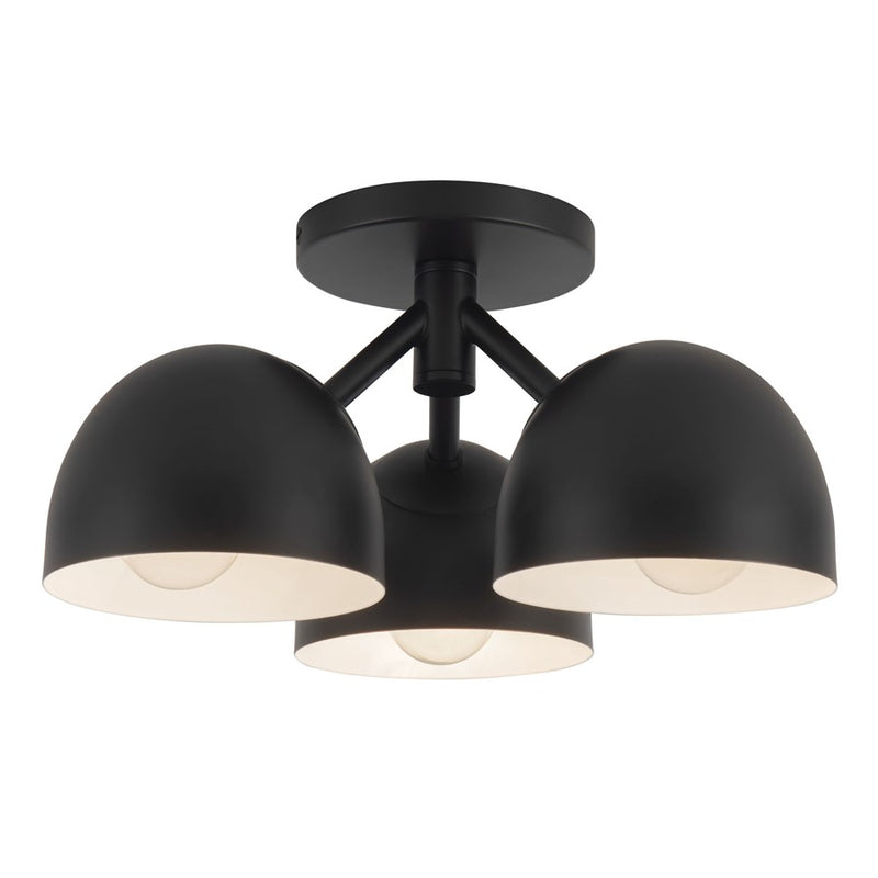 Kuzco Fosso 13" Blk Semi-Flush Mount, Blk - SF13312-BK