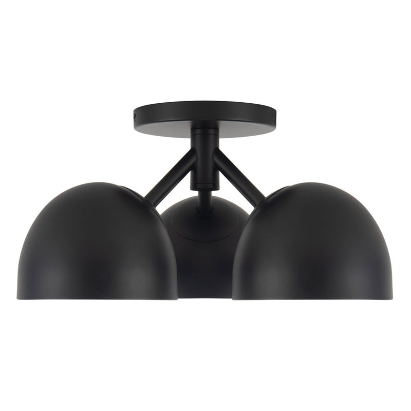 Kuzco Fosso 13" Black Semi-Flush Mount, Black