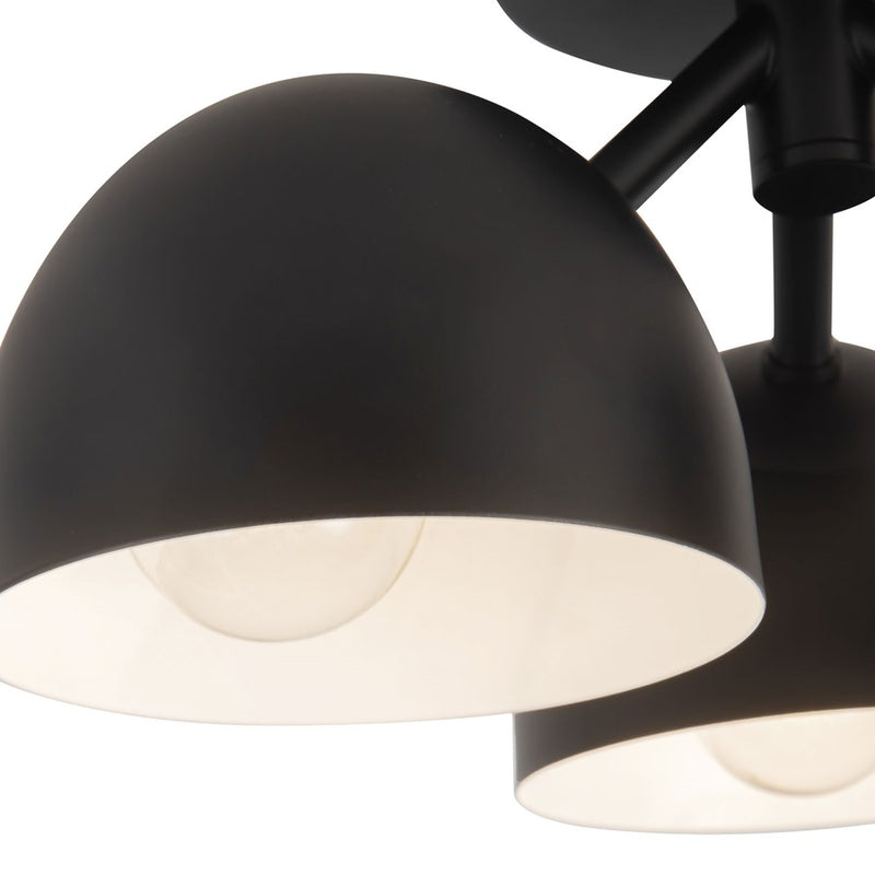 Kuzco Fosso 13" Black Semi-Flush Mount, Black