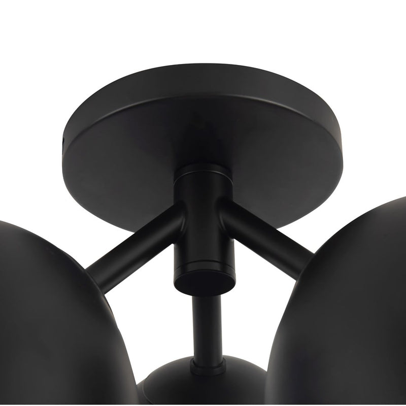 Kuzco Fosso 13" Black Semi-Flush Mount, Black