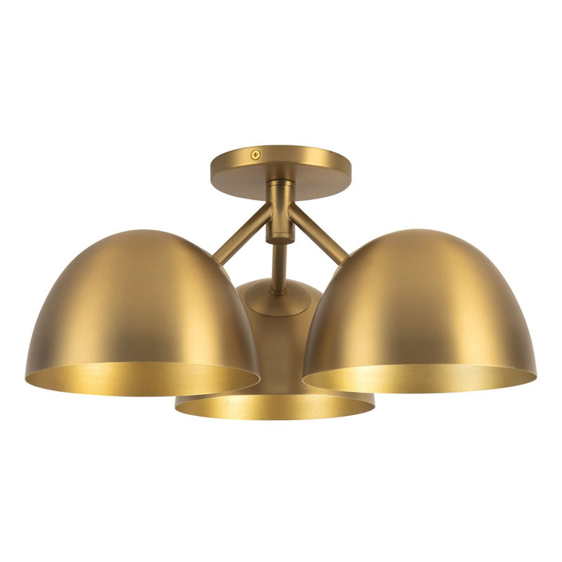 Kuzco Fosso 17" Gold Semi-Flush Mount, Brushed Gold