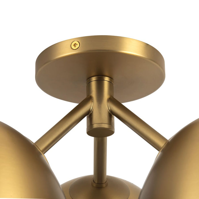 Kuzco Fosso 17" Gold Semi-Flush Mount, Brushed Gold