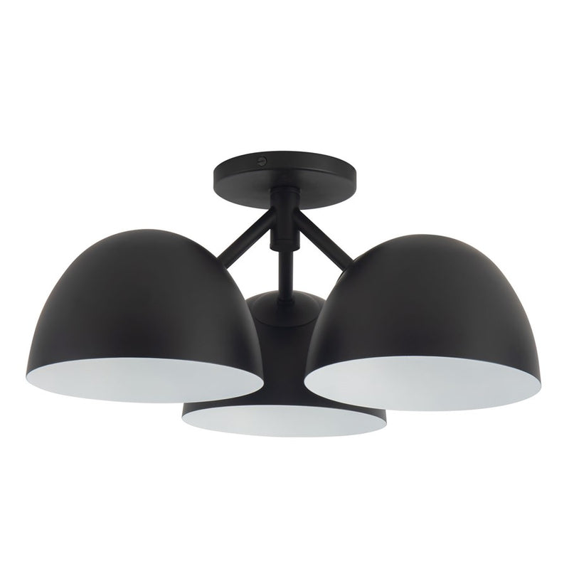 Kuzco Fosso 17" Black Semi-Flush Mount, Black