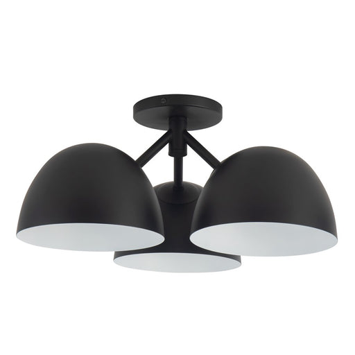 Kuzco Fosso 17" Black Semi-Flush Mount, Black