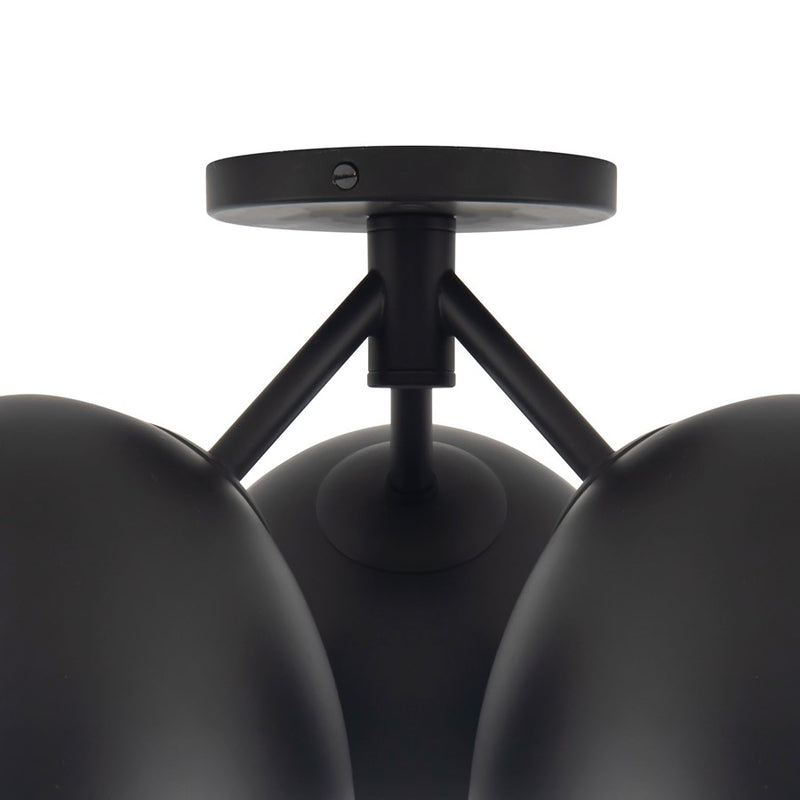 Kuzco Fosso 17" Black Semi-Flush Mount, Black