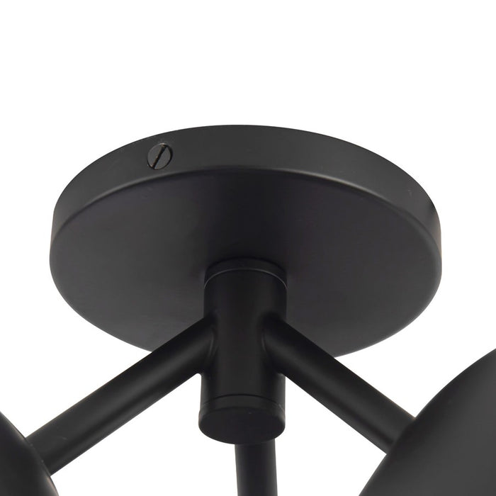 Kuzco Fosso 17" Black Semi-Flush Mount, Black