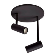 Kuzco Downey 4in LED Semi Flush Mount | Modern Black and Clear Acrylic TIR Lens | Hallway & Bedroom | 525lm 3000K 90CRI Dimmable | Model SF15002-BK