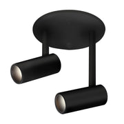 Kuzco Downey 6in 1-Light LED Semi-Flush Mount | Modern Black and Clear Acrylic | Hallway & Bedroom Ceiling Light | 6 x 4 x 4 in | Model SF15102-BK