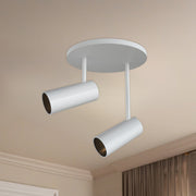 Kuzco Downey 6in LED Semi-Flush Mount | Modern White and Clear Acrylic Lens | Bedroom & Hallway Ceiling Light | 1050lm, 3000K | Model SF15102-WH