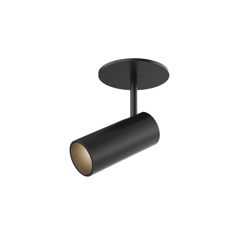 Kuzco Downey 6in 1-Light Semi-Flush Mount | Modern Black and Clear Acrylic TIR Lens | Hallway & Bedroom Accent | 4.25in H | Model SF15701-BK