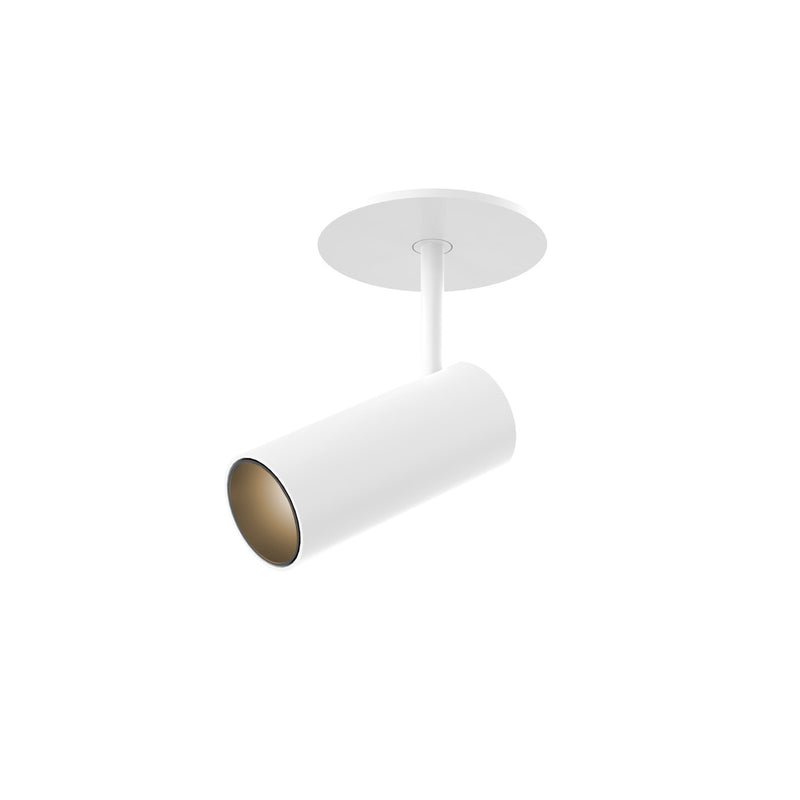Kuzco Downey 6in 1-Light LED Semi-Flush Mount | Modern White Aluminum and Clear Acrylic Lens | Hallway & Entryway Ceiling Light | Model SF15701-WH