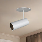 Kuzco Downey 6in 1-Light LED Semi-Flush Mount | Modern White Aluminum and Clear Acrylic Lens | Hallway & Entryway Ceiling Light | Model SF15701-WH