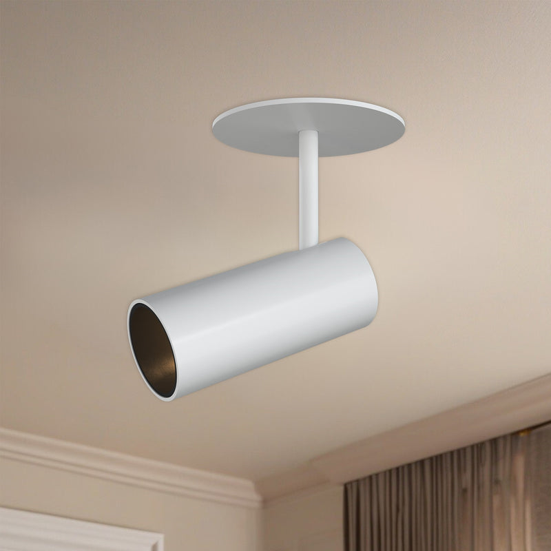 Kuzco Downey 6in 1-Light LED Semi-Flush Mount | Modern White Aluminum and Clear Acrylic Lens | Hallway & Entryway Ceiling Light | Model SF15701-WH