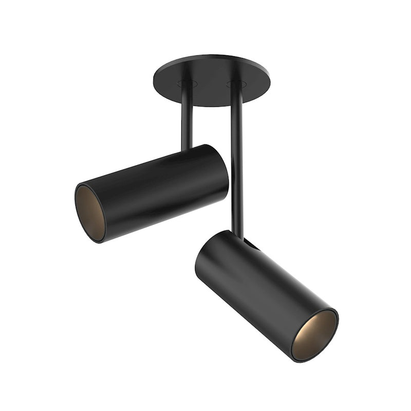Kuzco Downey 4in 1-Light LED Semi Flush | Modern Black and Clear Acrylic TIR Lens | Hallway & Bedroom Ceiling Light | 6.25in H | Model SF15702-BK
