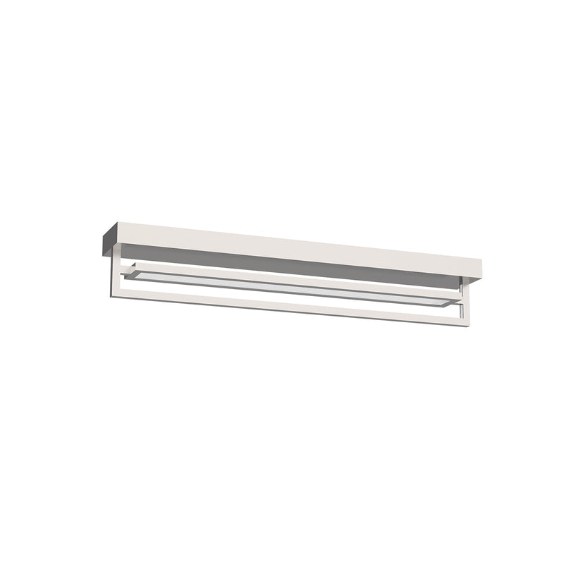 Kuzco Mondrian 29in LED Semi-Flush Mount | Modern Brushed Nickel and Frost Acrylic | Living Room & Bedroom | 29.62 x 3.25 x 5.12 in | Model SF16230-BN
