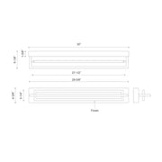 Kuzco Mondrian 29in LED Semi-Flush Mount | Modern Brushed Nickel and Frost Acrylic | Living Room & Bedroom | 29.62 x 3.25 x 5.12 in | Model SF16230-BN