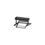 Kuzco Mondrian 12in LED Semi Flush | Modern Black and Frost Acrylic | Hallway & Bedroom Ceiling Light | 2805lm 3000K 90CRI Dimmable | Model SF16312-BK