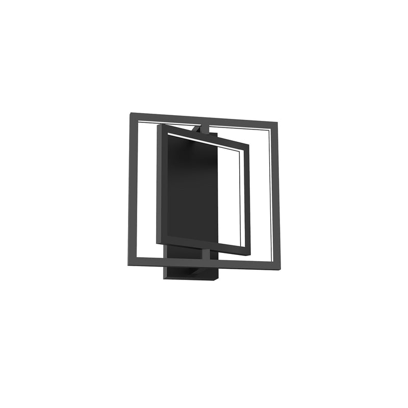 Kuzco Mondrian 12in LED Semi Flush | Modern Black and Frost Acrylic | Hallway & Bedroom Ceiling Light | 2805lm 3000K 90CRI Dimmable | Model SF16312-BK