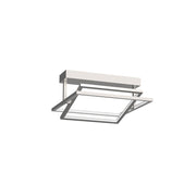 Kuzco Mondrian 16in LED Semi-Flush Mount | Modern Brushed Nickel and Frosted Acrylic | Bedroom & Hallway Ceiling Light | Model SF16316-BN