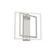 Kuzco Mondrian 16in LED Semi-Flush Mount | Modern Brushed Nickel and Frosted Acrylic | Bedroom & Hallway Ceiling Light | Model SF16316-BN