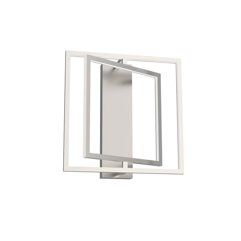 Kuzco Mondrian 16in LED Semi-Flush Mount | Modern Brushed Nickel and Frosted Acrylic | Bedroom & Hallway Ceiling Light | Model SF16316-BN