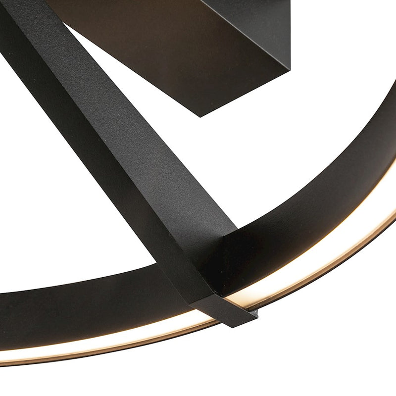 Kuzco Roda 16" Semi-Flush Mount, Black