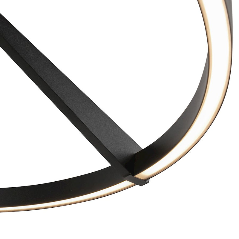 Kuzco Roda 24" Semi-Flush Mount, Black