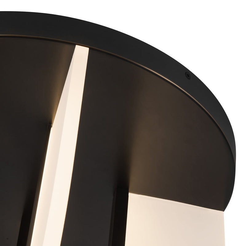 Kuzco Anders 17" Black Dimmable LED Semi-Flush Mount, Urban Bronze