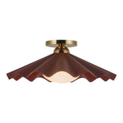 Kuzco Furrow 16" Red Semi-Flush Mount, Burgundy - SF354016BGD