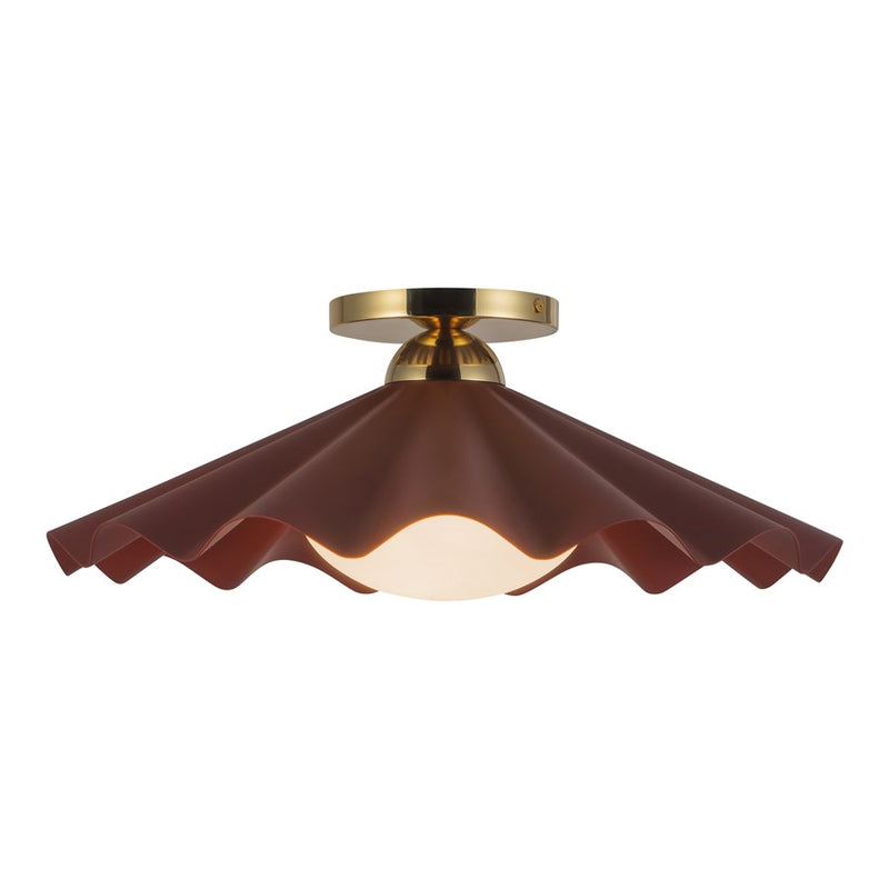 Kuzco Furrow 16" Red Semi-Flush Mount, Burgundy - SF354016BGD