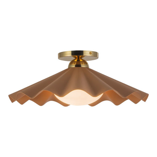 Kuzco Furrow 16" Red Semi-Flush Mount, Peach - SF354016PEC