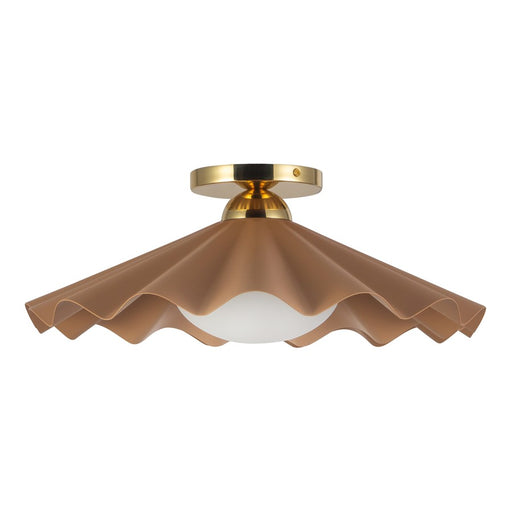Kuzco Furrow 16" Red Semi-Flush Mount, Peach