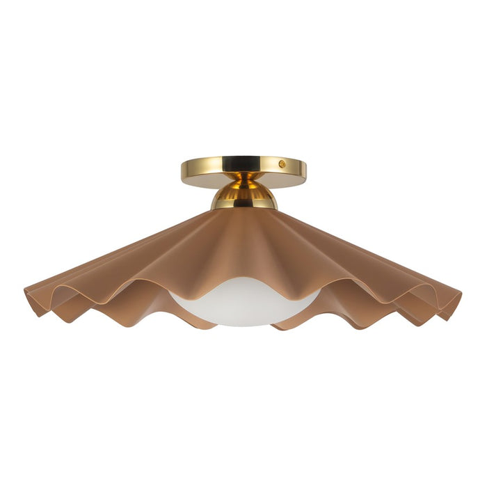 Kuzco Furrow 16" Red Semi-Flush Mount, Peach