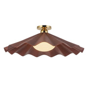 Kuzco Furrow 25" Red Semi-Flush Mount, Burgundy - SF354125BGD