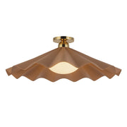 Kuzco Furrow 25" Red Semi-Flush Mount, Peach - SF354125PEC